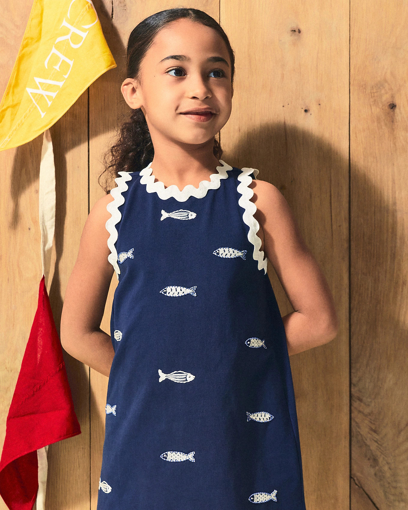 Girls' beaded fish shift dress in jersey | J. Crew US