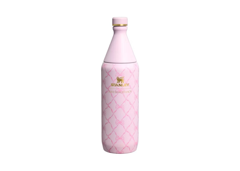 Stanley 1913 x LoveShackFancy Holiday All Day Slim 34oz Bottle in Baby Bow Pink Peppermint | StockX
