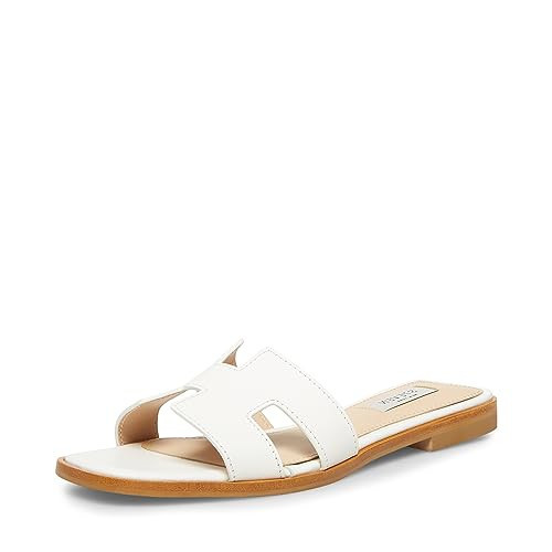 Steve Madden Women's Hadyn Sandal, White Leather, 5.5 | Amazon (US)