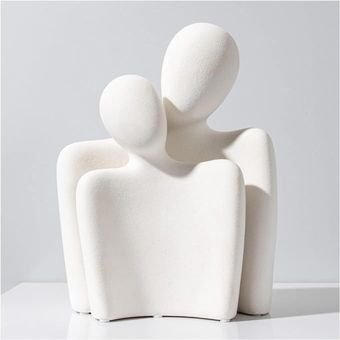 Hugging Couple Statues Ceramic Lover Figurine Characters Coffee Table Decor (White) | Amazon (US)