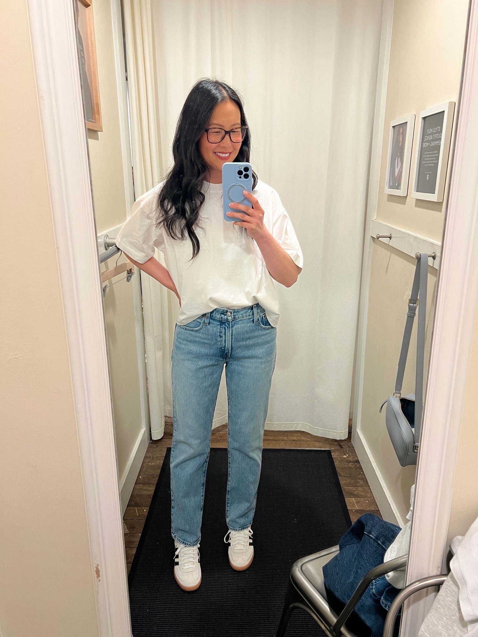 Madewell longline straight jean - tts, wearing 28 regular
Boxy tee - wearing large