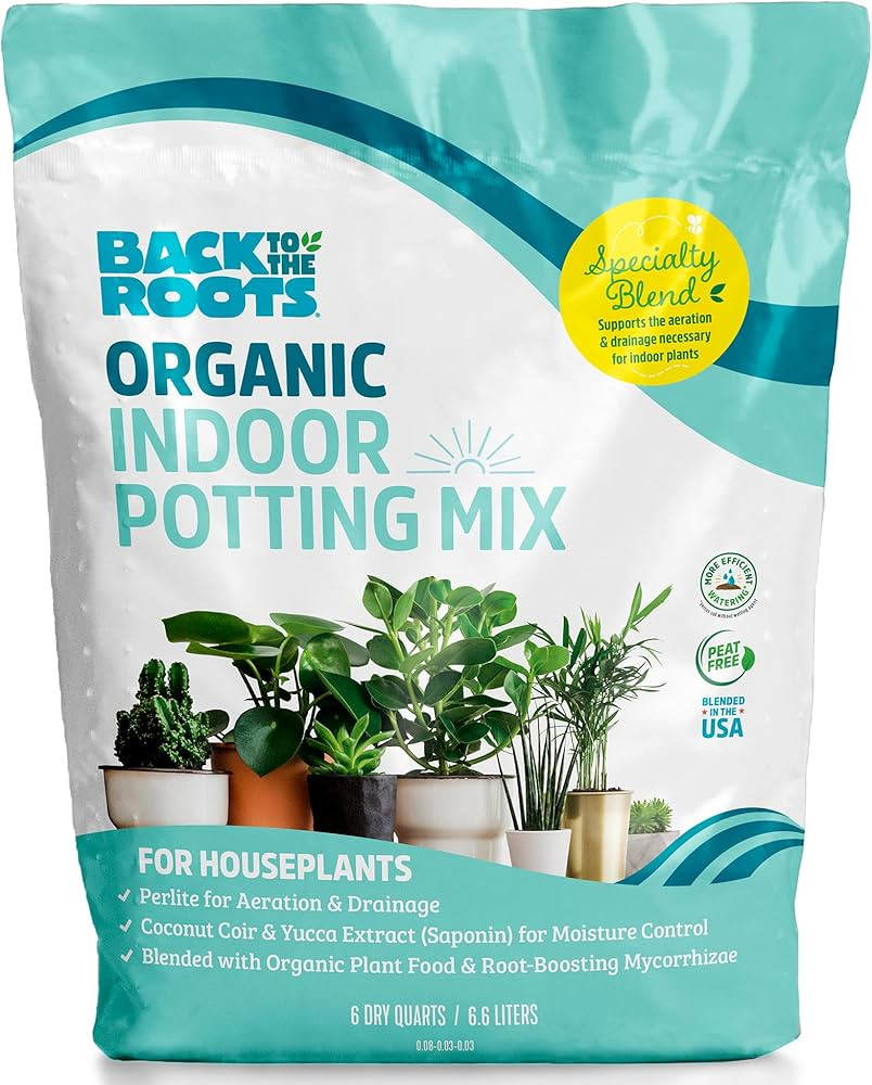 Back to the Roots 100% Organic Indoor Potting Mix (6 Quart), Promotes Healthy Houseplant Growth, ... | Amazon (US)