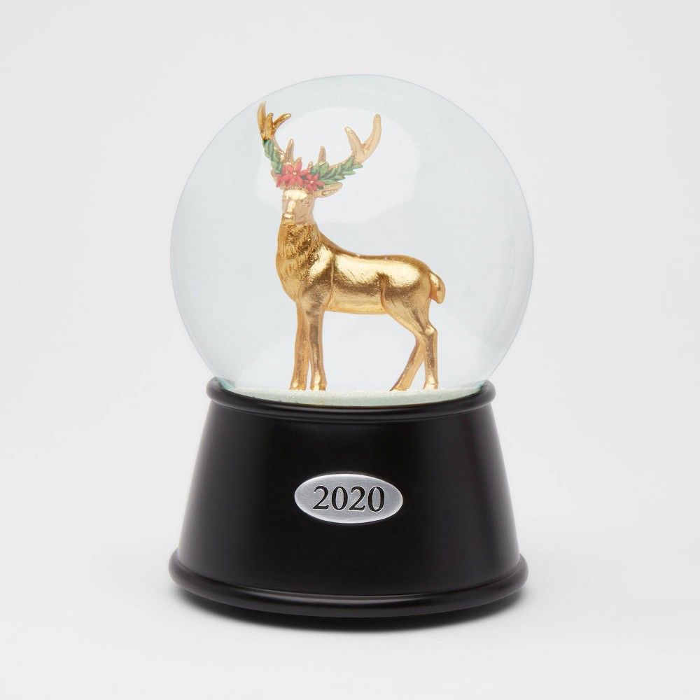 5.5"" x 3.8"" Reindeer Musical Snow Globe Gold - Wondershop | Target