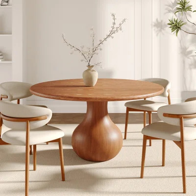 Otelia Farmhouse Solid Wood Round Dining Table Mid-Century Modern Kitchen Table For 4/6/8/10 | Wayfair North America