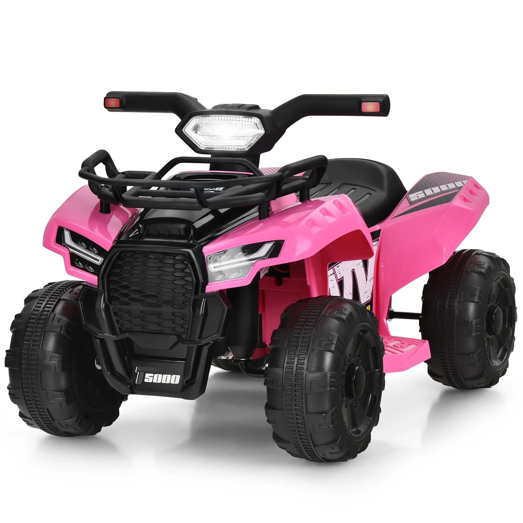 Costway 6V Kids ATV Quad Electric Ride On Car Toy Toddler with LED Light MP3 Pink | Walmart (US)