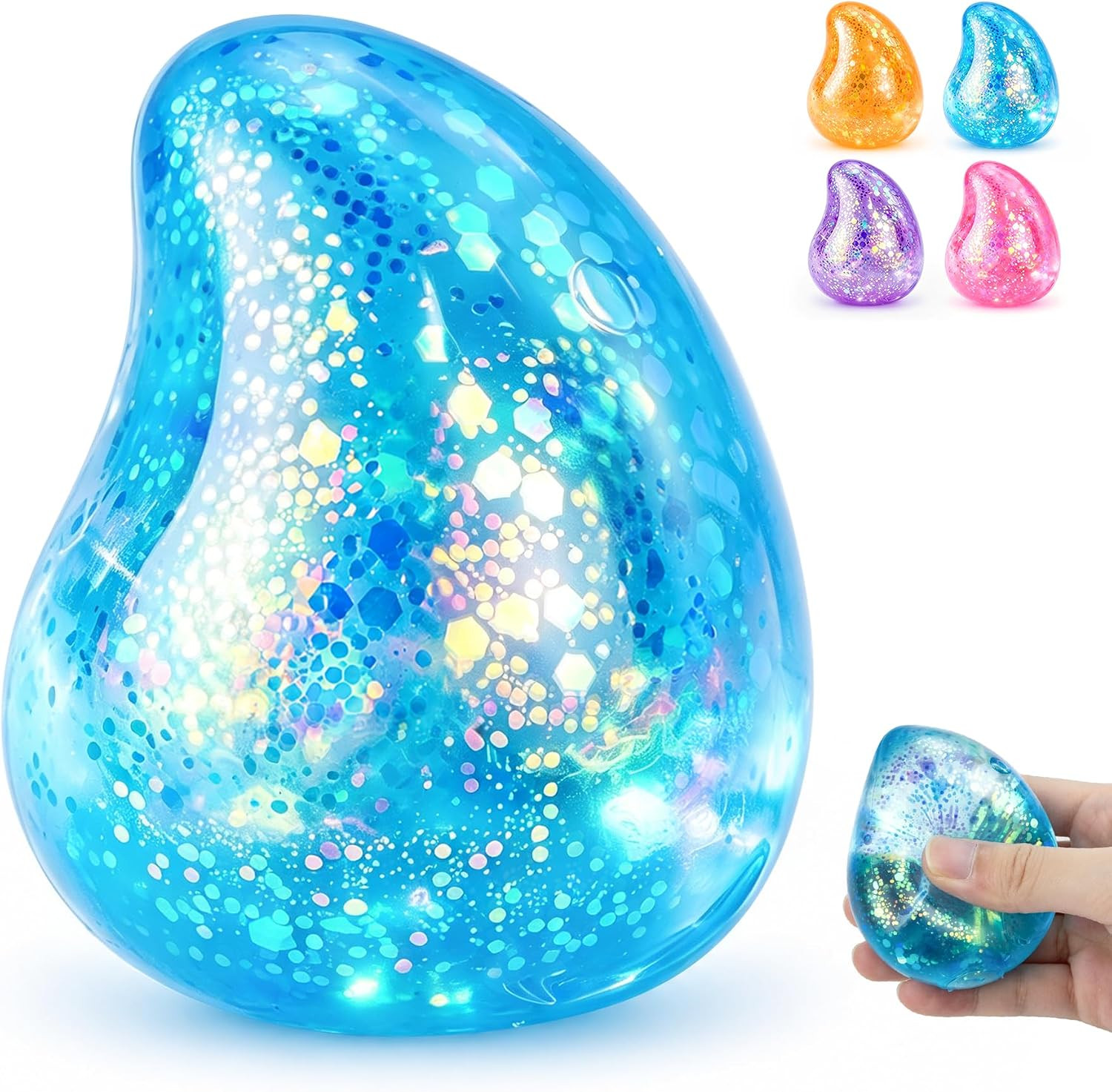 Water Drop Squishy Fidget Toys, Slow Rise Squishy Stress Balls Relief Toy, Squeeze Squishies Toys for Anxiety Relief, Sensory Squeeze Ball for Kids Adults, Office Classroom Party Favors | Amazon (US)