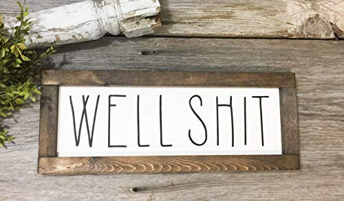 Rustic Bathroom Well Shit Sign - Bathroom Decor - Wood Sign Wall Hanging - Farmhouse Bathroom | Amazon (US)