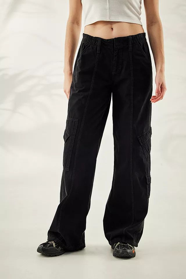BDG Black Y2K Low Rise Cargo Pants | Urban Outfitters (EU)