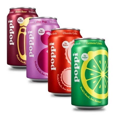 Poppi Prebiotic Soda, Classics Variety Pack, 12 oz, 12 Pack Cans | Walmart (US)