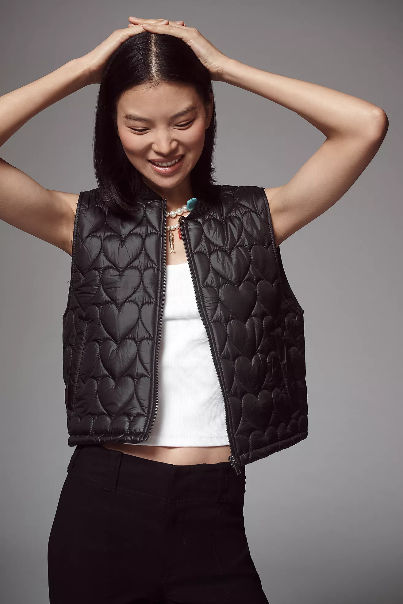 Maeve Heart Quilted Vest | Anthropologie (US)