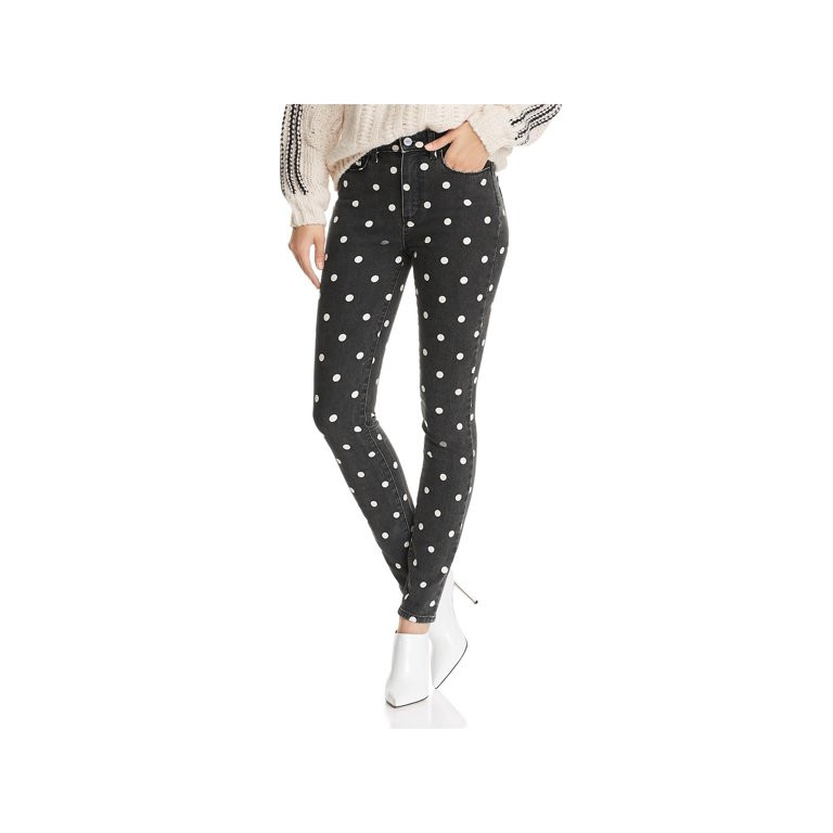 Paige Womens Hoxton Polka Dot Mid-Rise Skinny Jeans | Walmart (US)