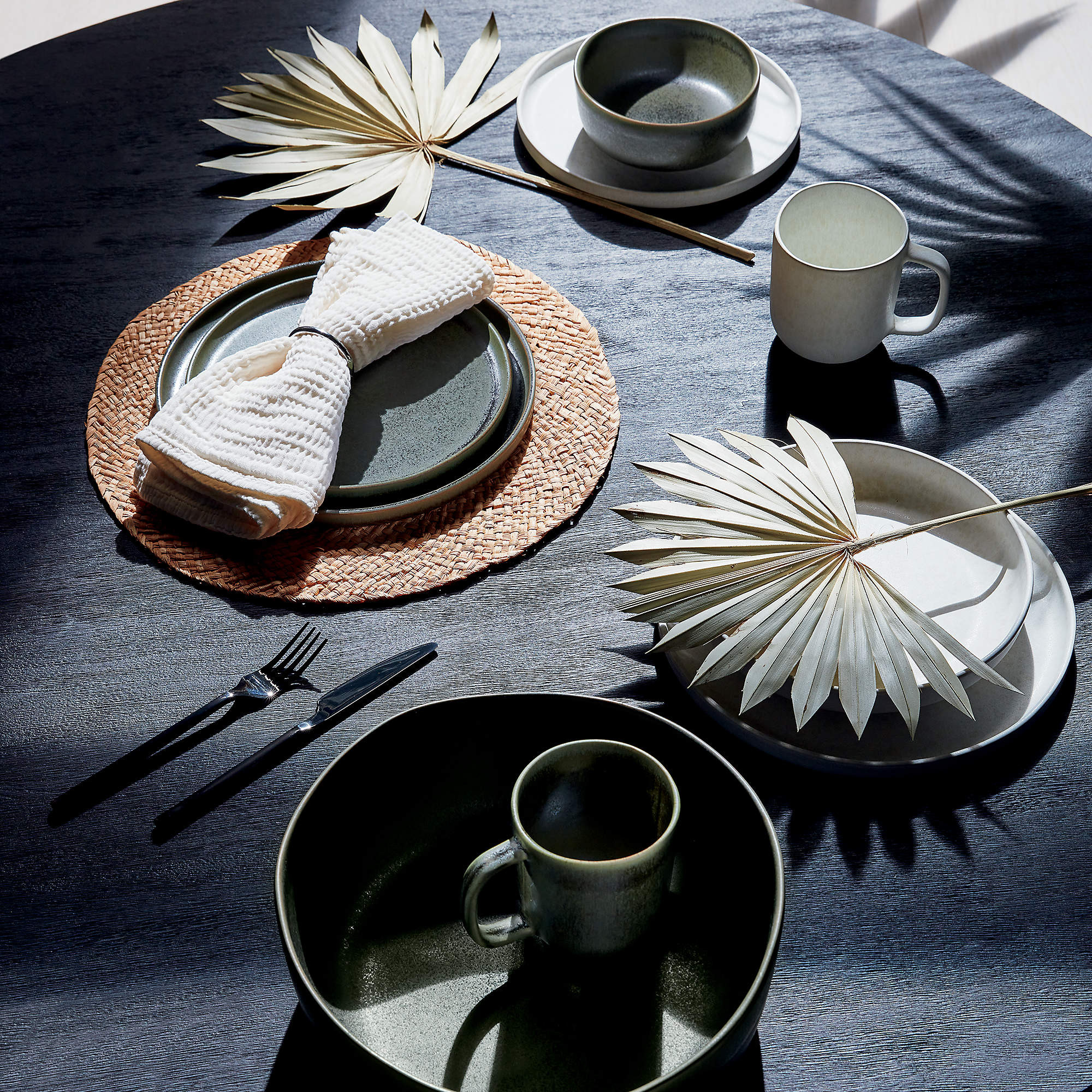 Drift Green Serving Bowl with Reactive Glaze + Reviews | CB2 | CB2
