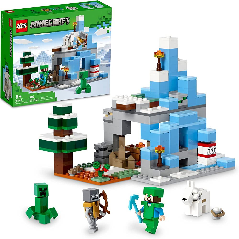 LEGO Minecraft The Frozen Peaks 21243, Cave Mountain Set with Steve, Creeper, Goat Figures & Acce... | Amazon (US)