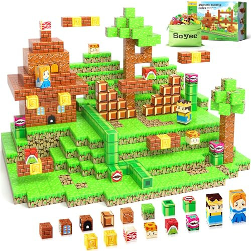 108PCS Magnetic Blocks Building Toys - 1'' Magnet Building Blocks Build Mine Magnet World Game Adventure Set Cubes Boys Girls Toys Ages 3-5 4-6 5-7 6-8 Kids Gifts for 3-12 Years Old School Supplies | Amazon (US)