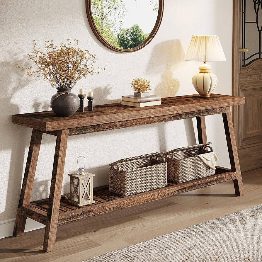 Tribesigns 70.86-Inch Console Table for Entyrway, Farmhouse 2-Tier Entry Entrance Table, Narrow L... | Amazon (US)