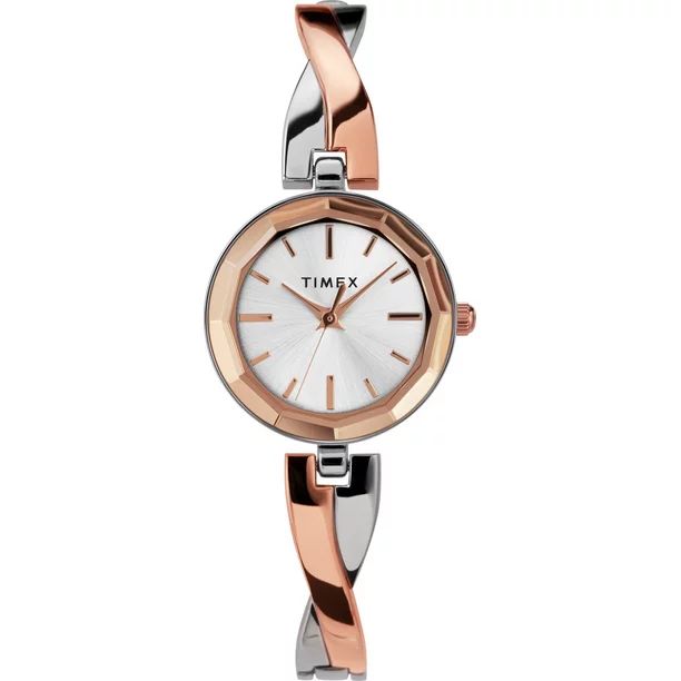 Timex Women's Dress Faceted Crystal 26mm Watch – Two-Tone with Rose Gold-Tone Accents & Bracele... | Walmart (US)