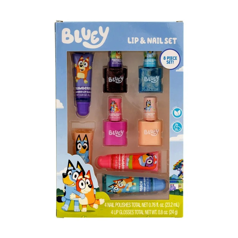 Bluey Lip & Nail Set, 8 Pieces, Multiple Colors - Walmart.com | Walmart (US)