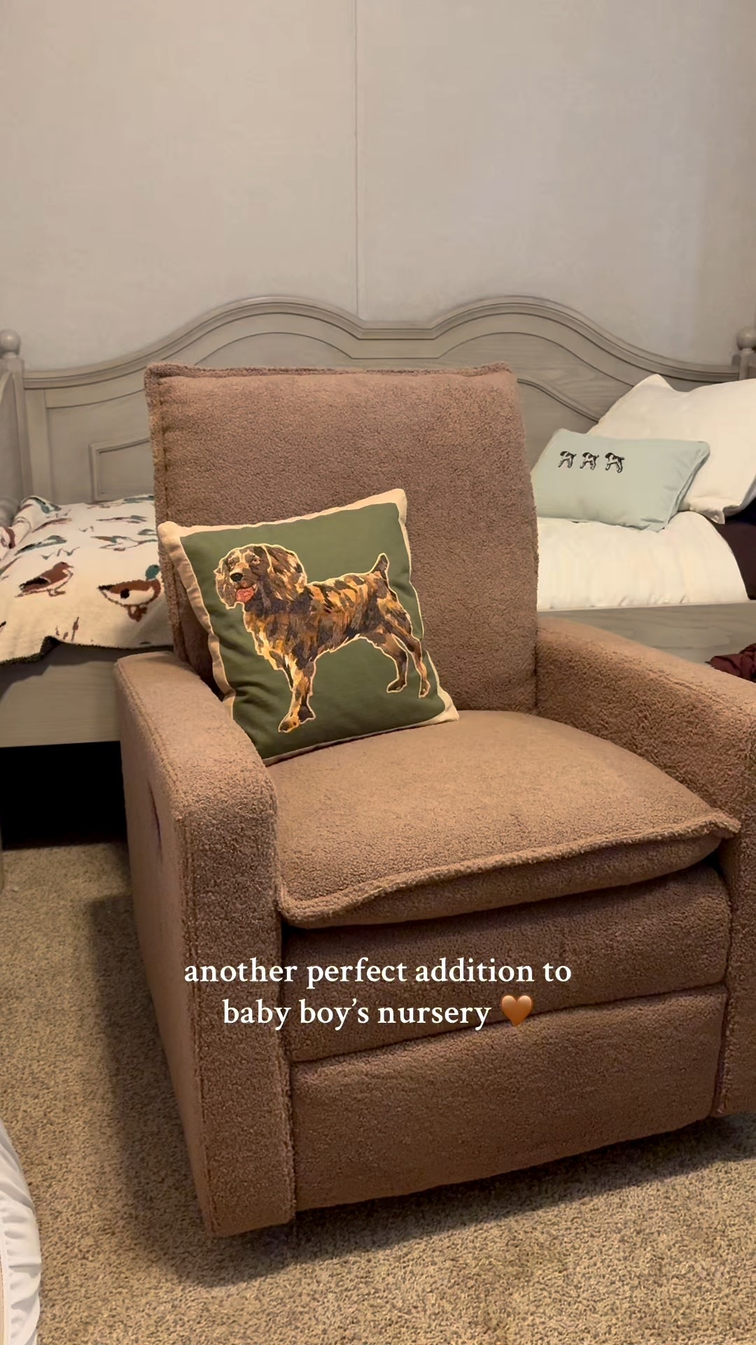 the perfect pillow and glider for our nursery 🤎 

#LTKHome #LTKmomlife