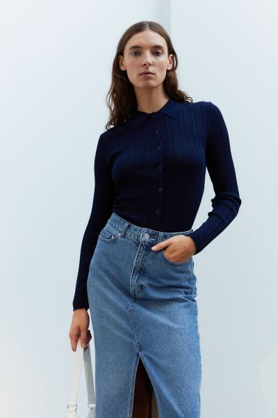 Slit-front Denim Skirt | H&M (US + CA)