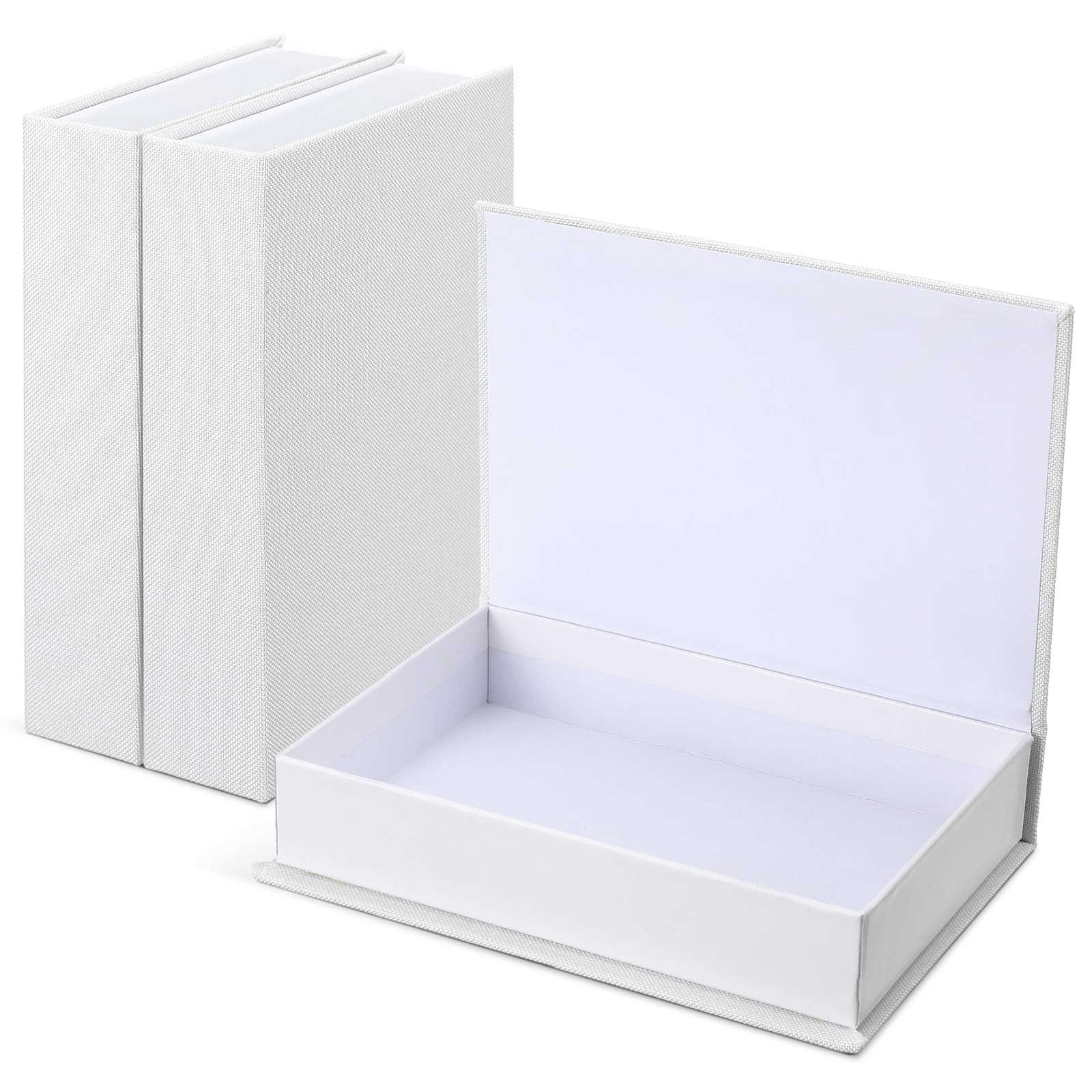 Tioncy 3 Pcs Fake Book Box Neutral Linen Book Box Decorative Faux Prop Storage for Farmhouse Home... | Amazon (US)