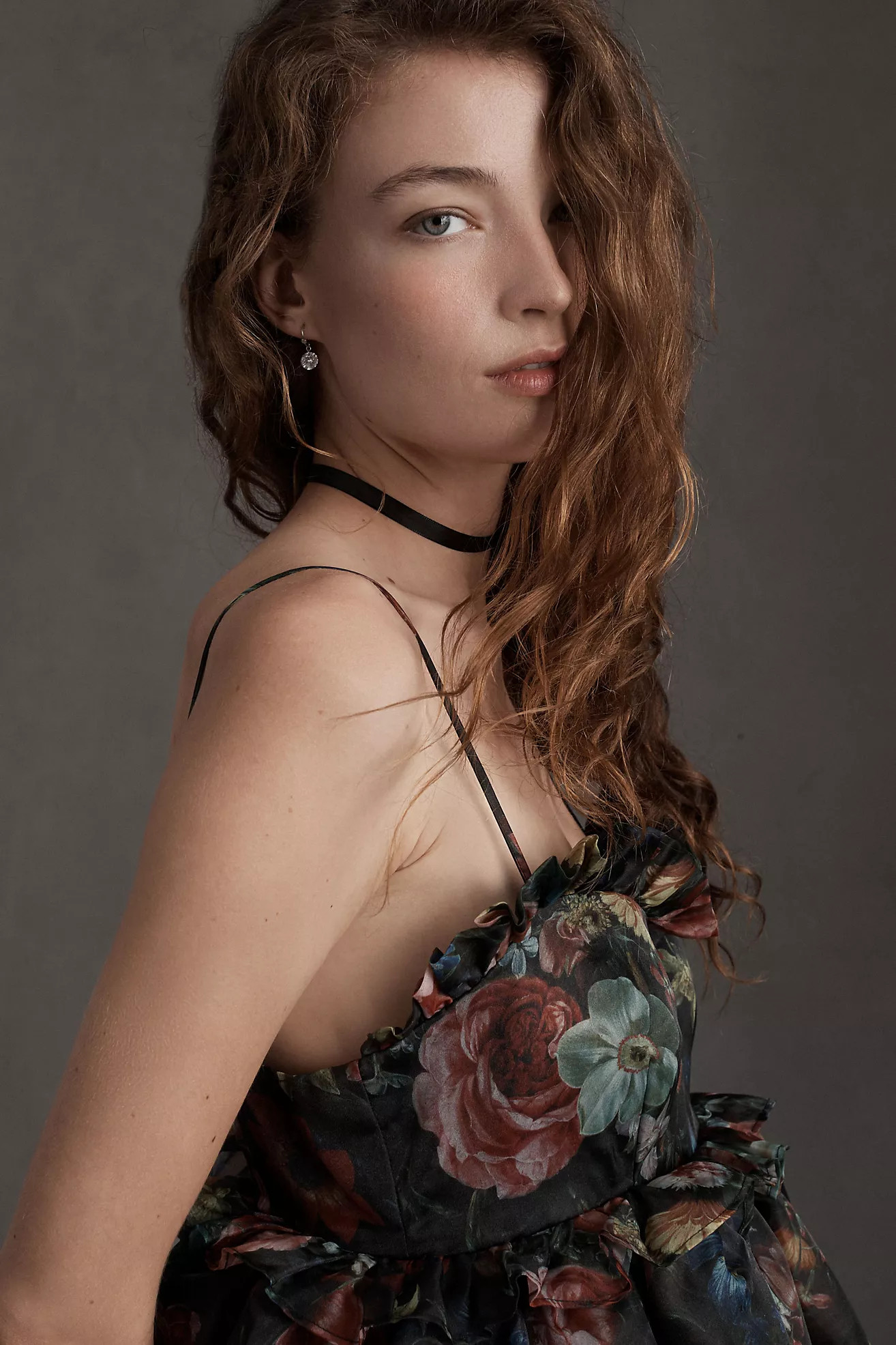 Selkie Rosebud Ruffled Floral Empire-Waist Mini Dress | Anthropologie (US)