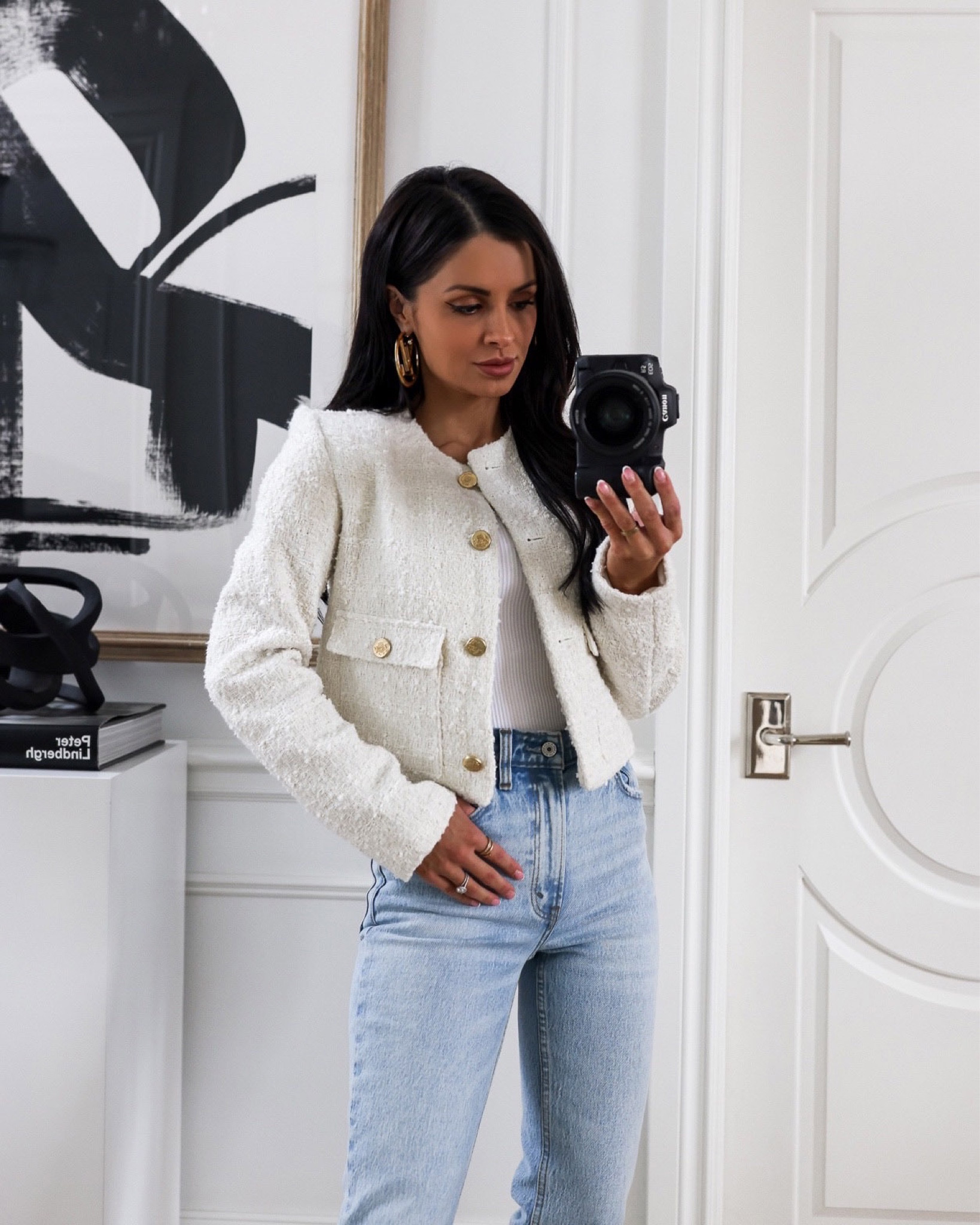 Collarless Denim Jacket curated on LTK