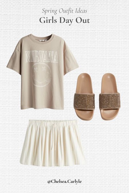 Affordable spring outfit inspiration 🤍 a fun look for a casual girls day. This Nirvana tee is the perfect fit and in a gorgeous neutral.

| spring sandals | casual outfit | spring outfit | band tee | band tshirt | spring skirt | affordable outfit | spring skirt |



#LTKfindsunder50 #LTKSeasonal #LTKshoecrush