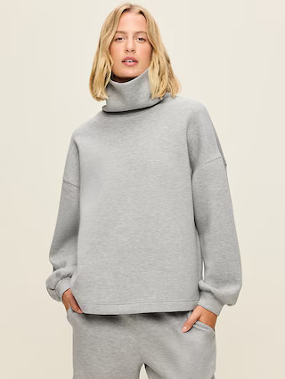 Oversized Bounce Fleece Funnel-Neck Tunic | Old Navy (US)