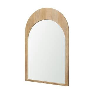 Mercana Celeste Light Brown Wood Arched Mirror 70143 - The Home Depot | The Home Depot