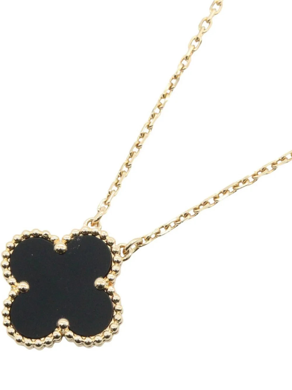 Van Cleef & Arpels Pre-Owned 2010s Vintage Alhambra onyx necklace - Gold | Farfetch Global
