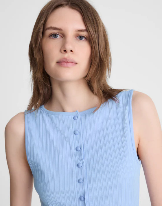 Ribbed Crewneck Shell Top | Madewell