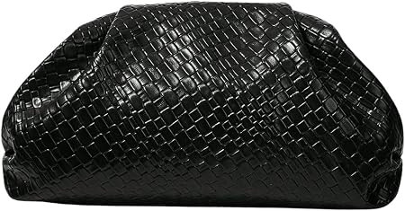 Women's Woven Evening Bag Dumpling Clutch Purse No Strap Handbags Elegant Faux PU Leather Clutch Bag | Amazon (US)