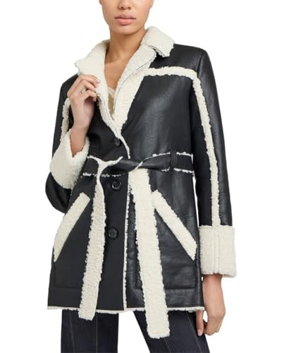 Cinq a Sept Mona Coat, Black/Ivory, Large | Amazon (US)