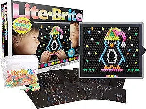 Lite-Brite Ultimate Value Retro Toy, 240 Pegs, 12 Seasonal Templates, Pouch, Gift for Girls and B... | Amazon (US)