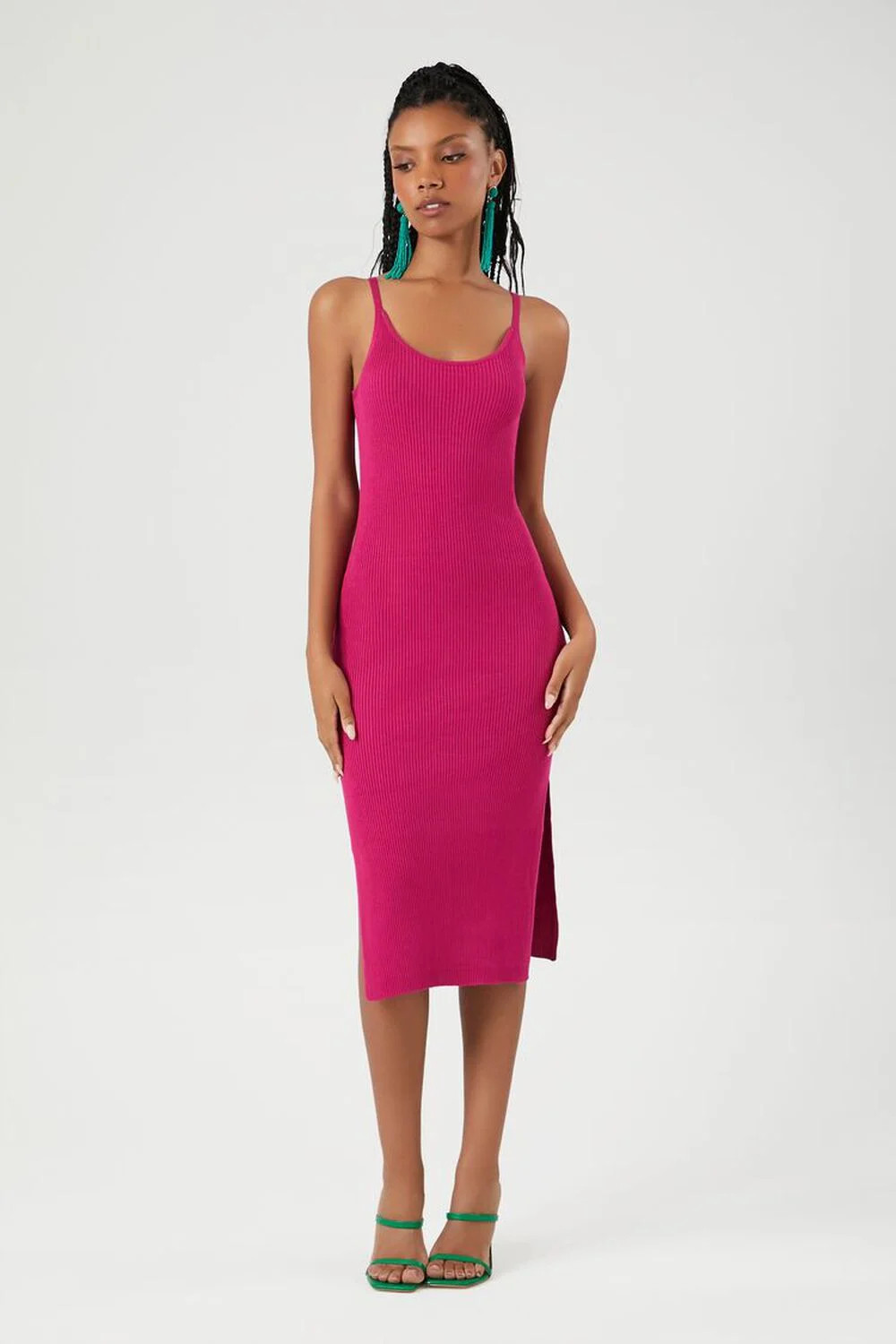 Sweater-Knit M-Slit Halter Midi Dress | Forever 21 (US)