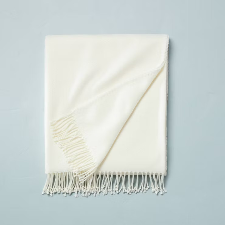 Solid Hemstitch with Fringe Throw Blanket - Hearth & Hand™ with Magnolia | Target