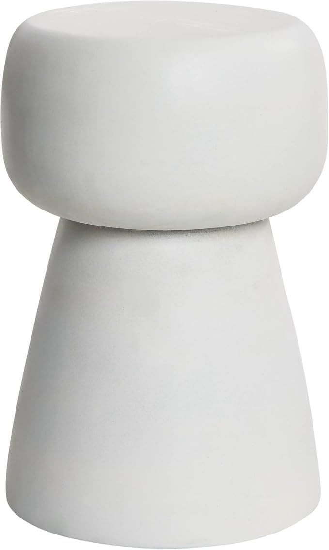 Main + Mesa Cuvee Wood Stool or End, White Accent Table | Amazon (US)