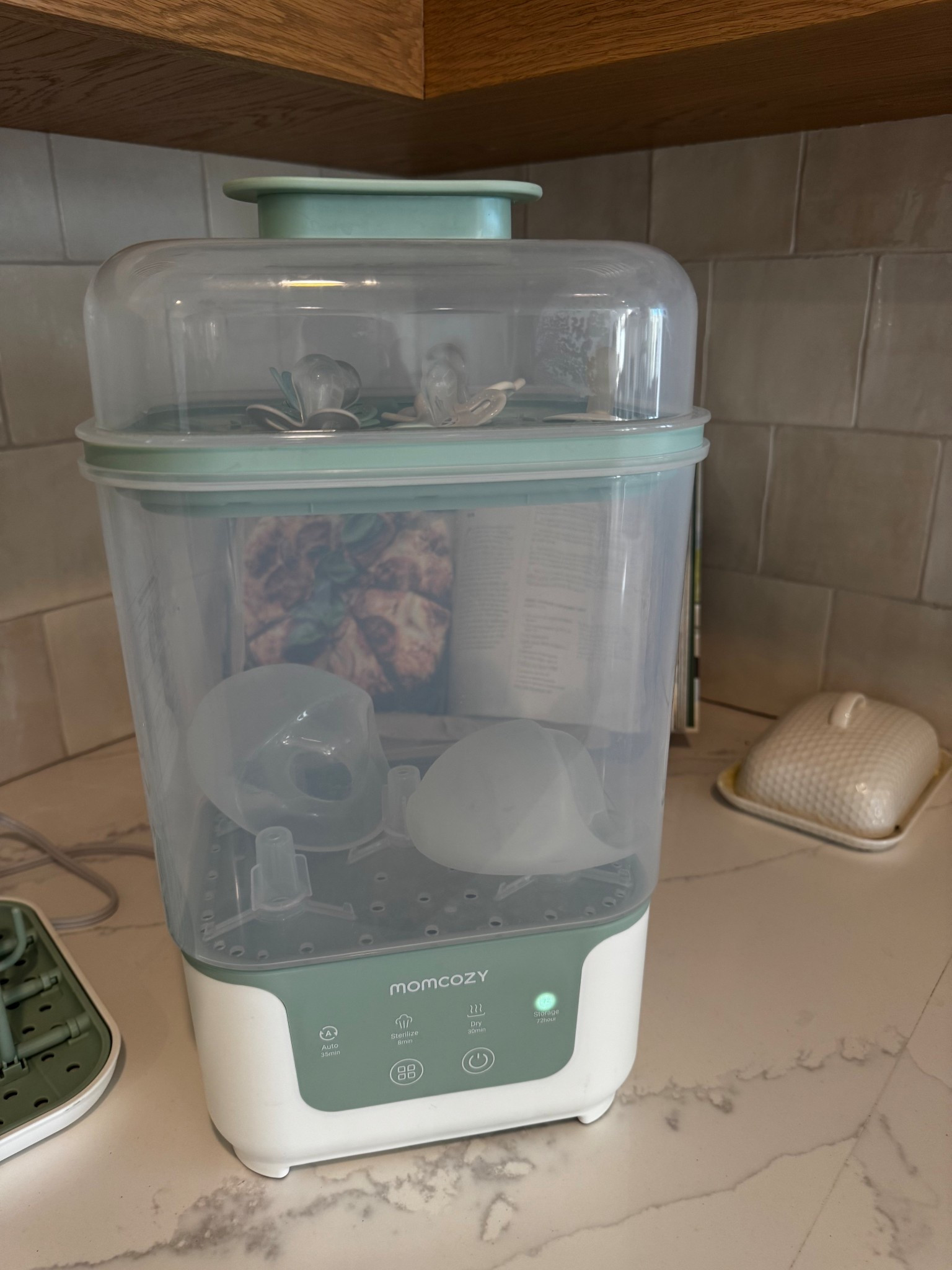 I’ve LOOOVED this for sterilizing binkys, bottles, and milk collectors 🤌🏼