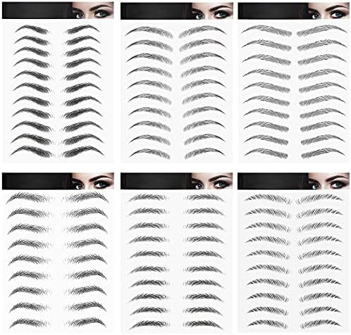 6 Sheets 4D Hair-Like Waterproof Eyebrow Stickers Eyebrow Transfers Stickers Grooming Shaping Eye... | Amazon (US)