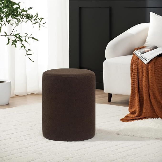 O2B Modern Round Ottoman with Soft Padded Seat – Multifunctional Vanity Chair, Upholstered Foot... | Amazon (US)