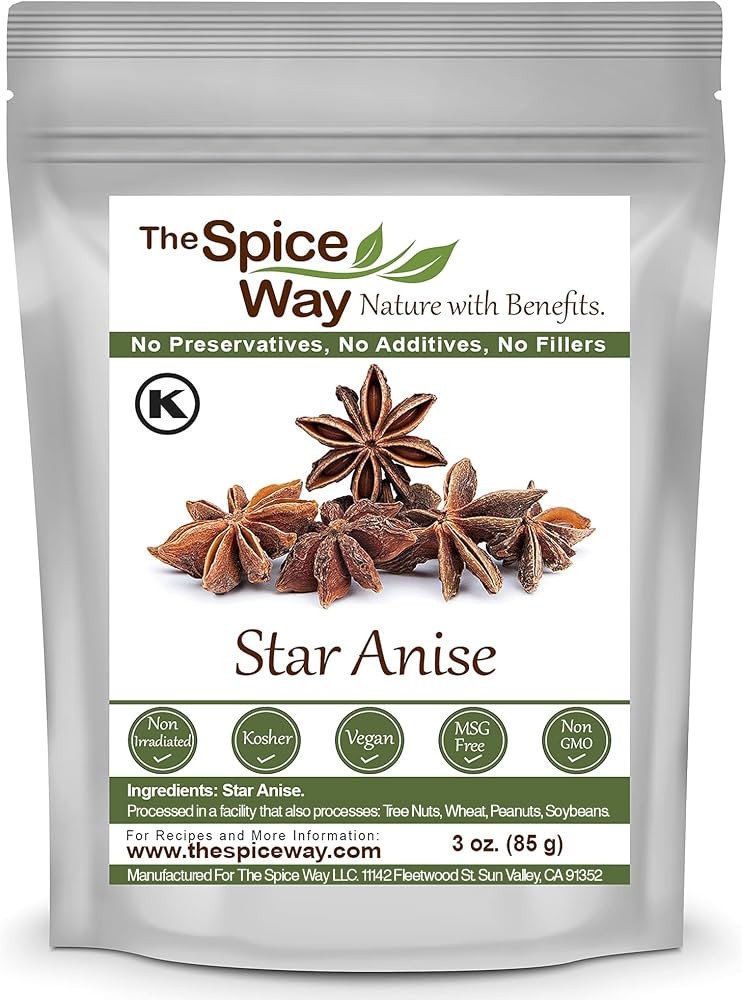 The Spice Way Star Anise - whole star anise (3 oz) great for baking and tea | Amazon (US)