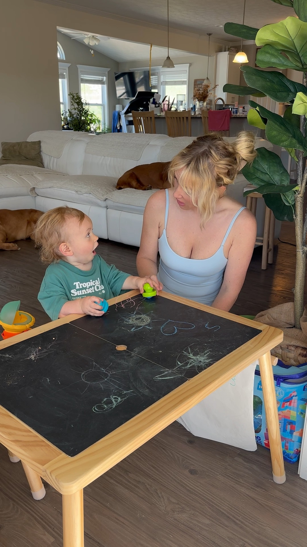 We love this toddler sensory table! One side is a chalk board and the other is a white board. Underneath you can fill the buckets and you can also pull construction paper across the top to draw on. It’s currently on sale too!

#LTKKids #LTKBaby #LTKHome