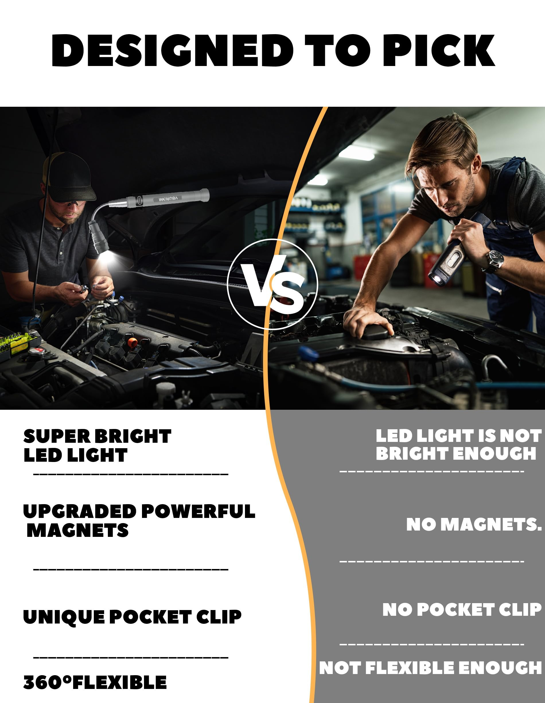 Magnetic Pickup Tool Gifts for Men, Stocking Stuffers for Men Adults, Telescoping Magnet Flashlig... | Amazon (US)