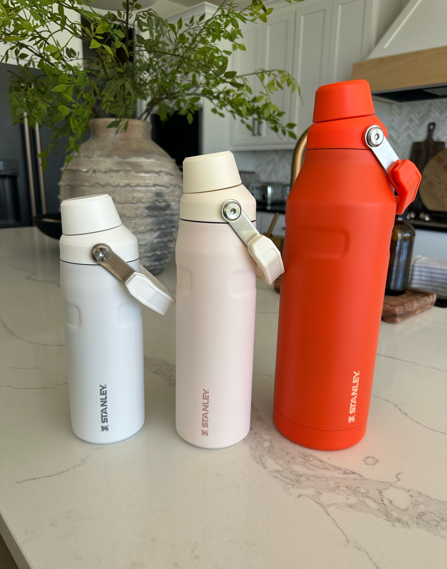 NEW Stanley aerolight iceflow bottle 💦 
Pictured is the 16oz in white, 24oz in rose quartz glimmer, and 50oz in tigerlily. There is also a 36oz available!

Leakproof water bottle, double wall insulated 


#LTKFitness #LTKBacktoSchool #LTKfamily