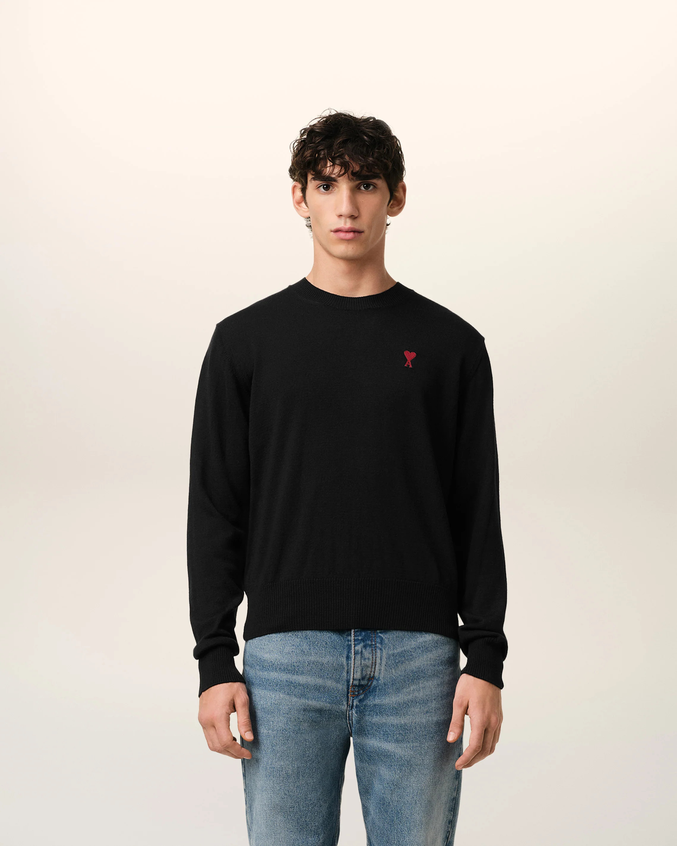 Roter Ami De Coeur Pullover Mit Rundhalsausschnitt - Weiss | AMI PARIS | AMI Paris FR