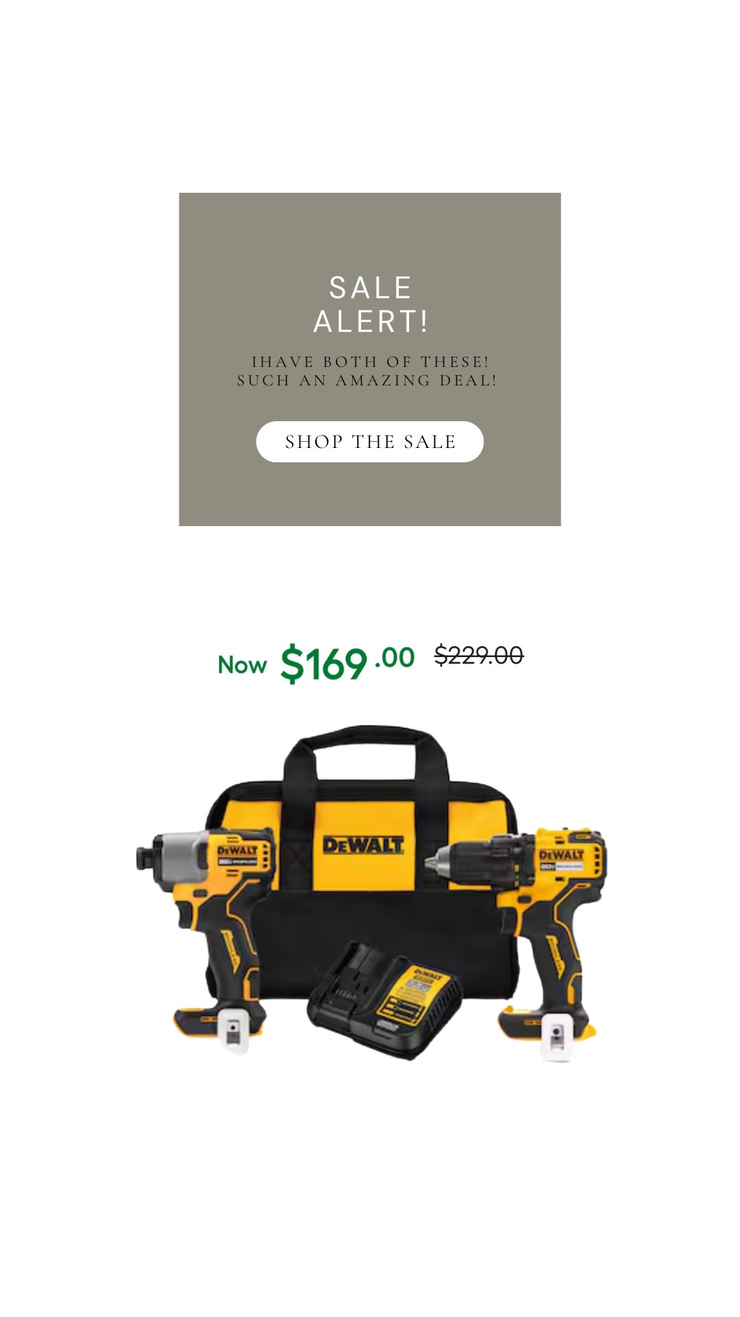 ‼️ SALE ALERT ‼️ this is an amazing deal on two of the tools I use!! This would make a great gift for Father’s Day! 

#tools #powertool #lowes #fathersday #giftguide #home #diy

#LTKMens #LTKGiftGuide #LTKHome