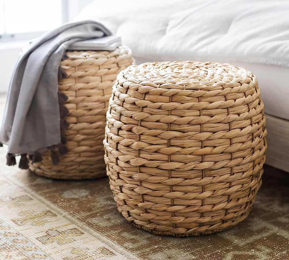 Mallorca 20" Seagrass Drum Accent Stool | Pottery Barn (US)