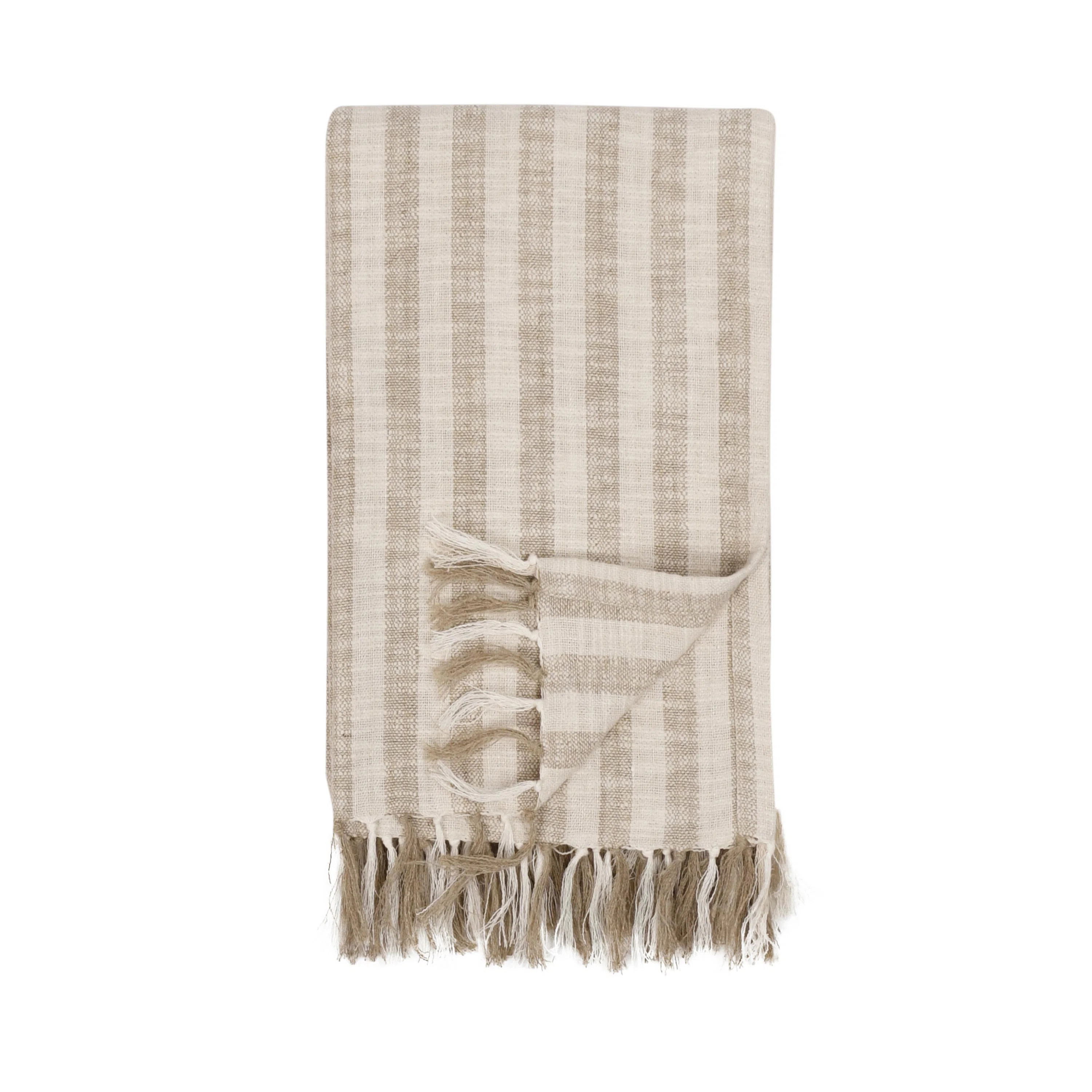 Linna 100% Cotton Ivory/Natural 50"X70" Throw Blanket | Wayfair North America
