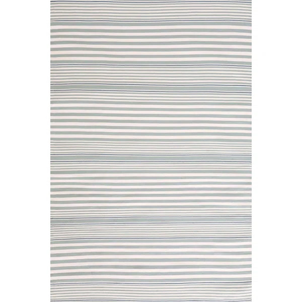 Rugby Striped Handmade Flatweave Light Blue Indoor / Outdoor Area Rug | Wayfair North America