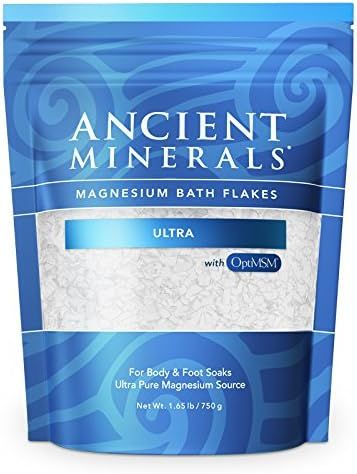 Ancient Minerals Magnesium Bath Flakes Ultra with OptiMSM - Resealable Magnesium Supplement Bag o... | Amazon (US)